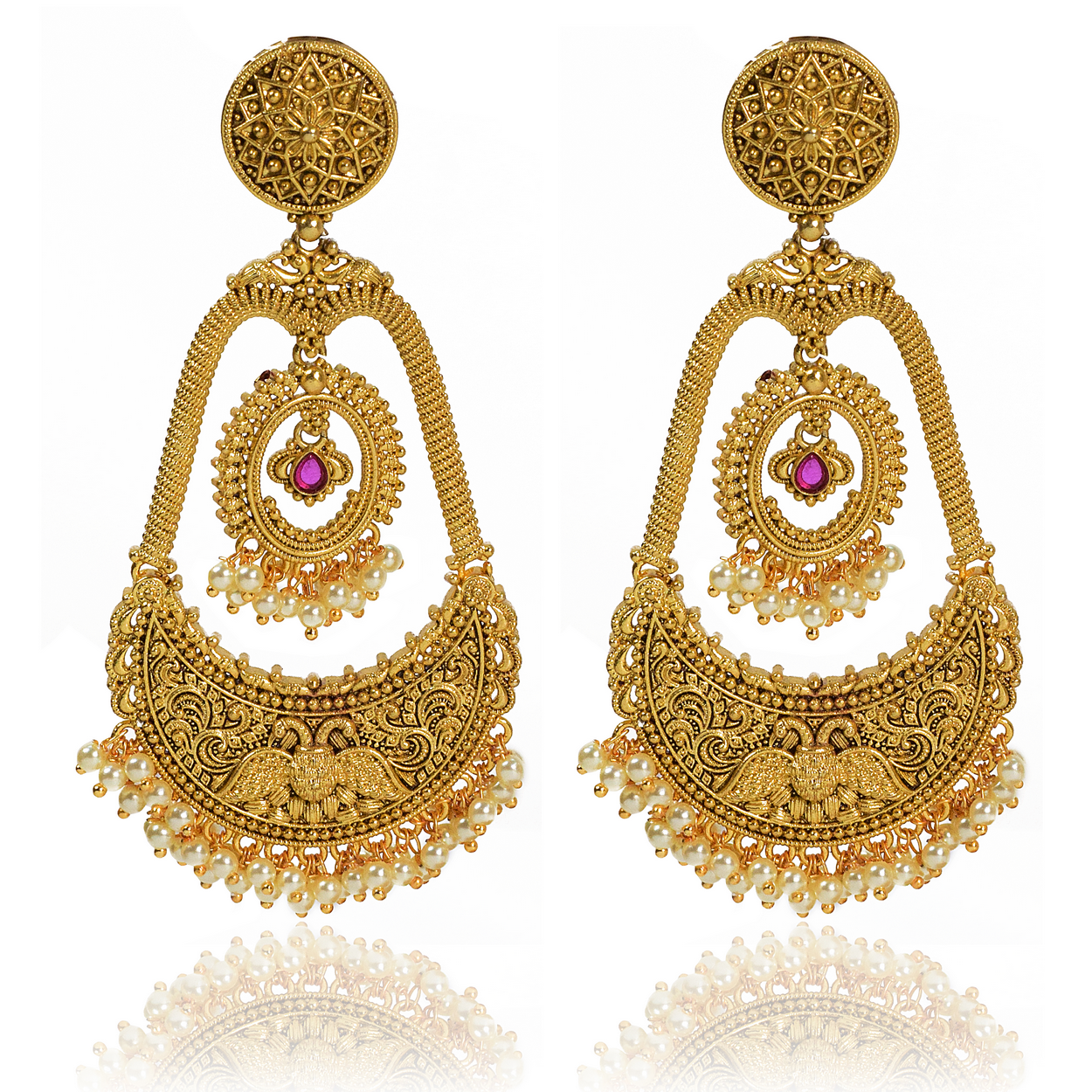 Antique handcrafted gold earrings