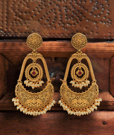 Antique handcrafted gold earrings