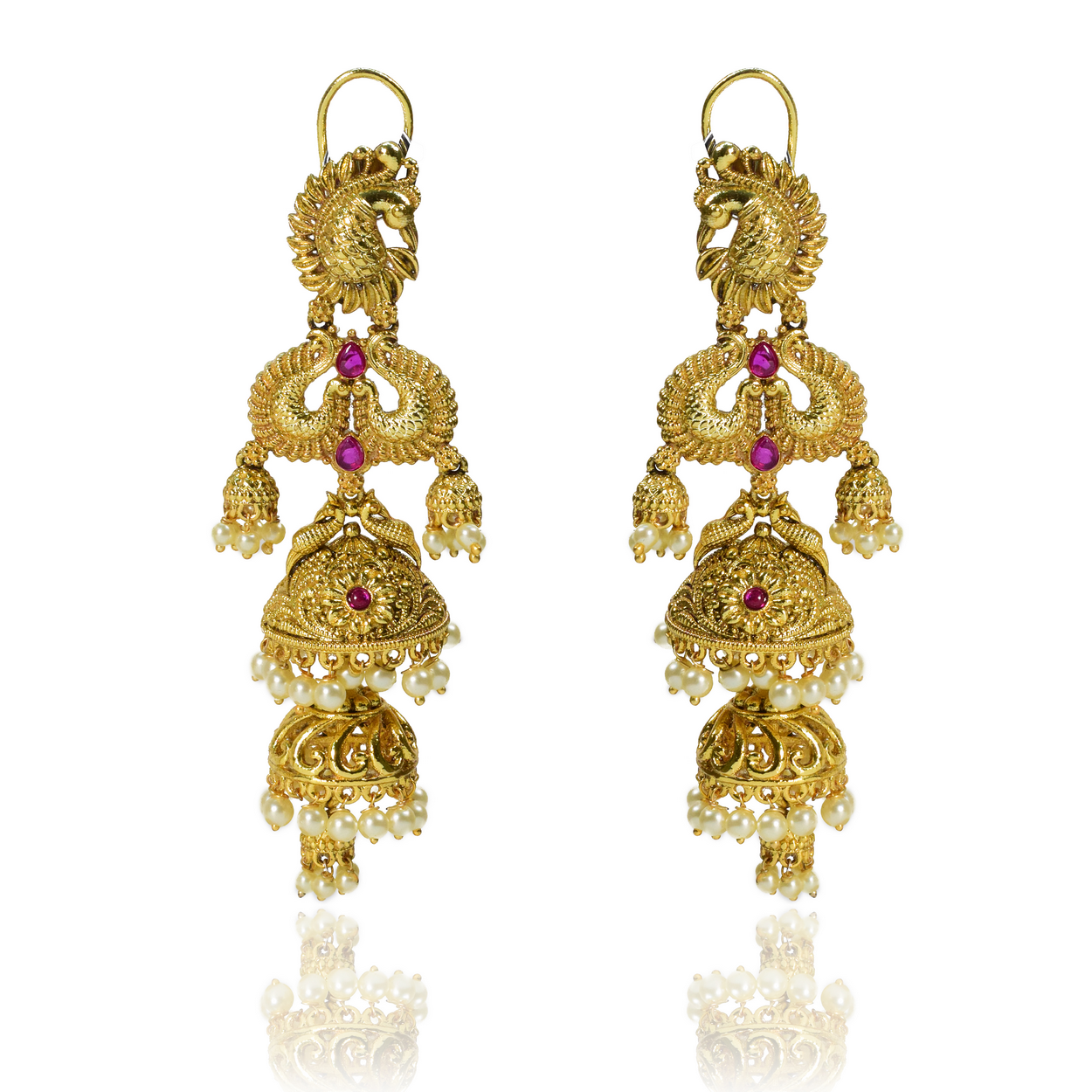 Antique double jhumki earrings