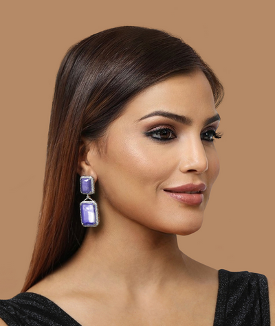 Lavender evening wear cocktail earrings