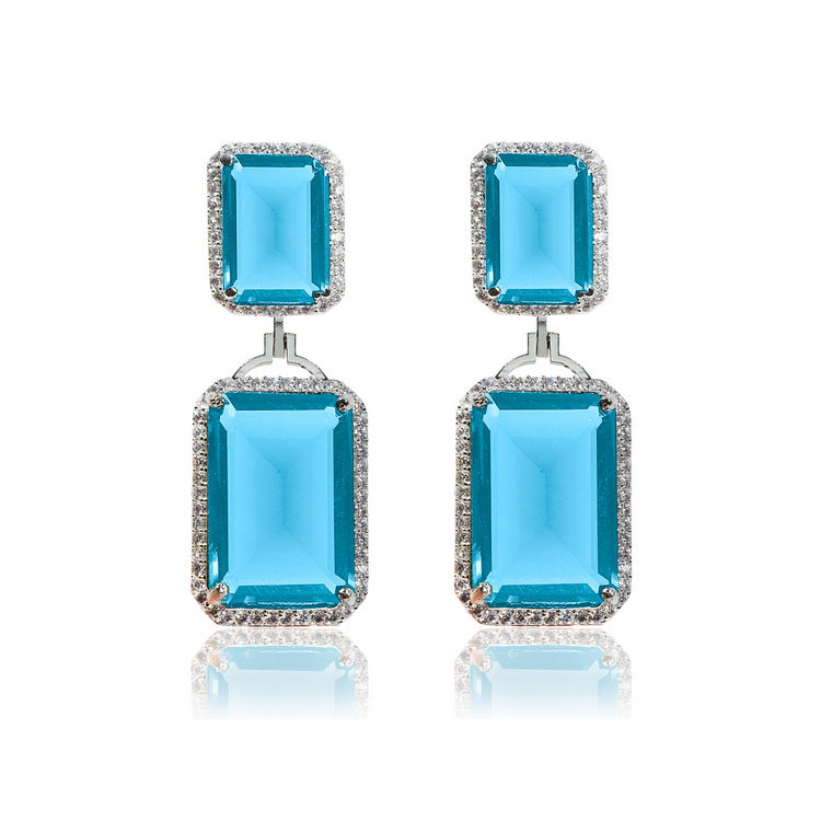 Aquamarine evening wear cocktail earrings