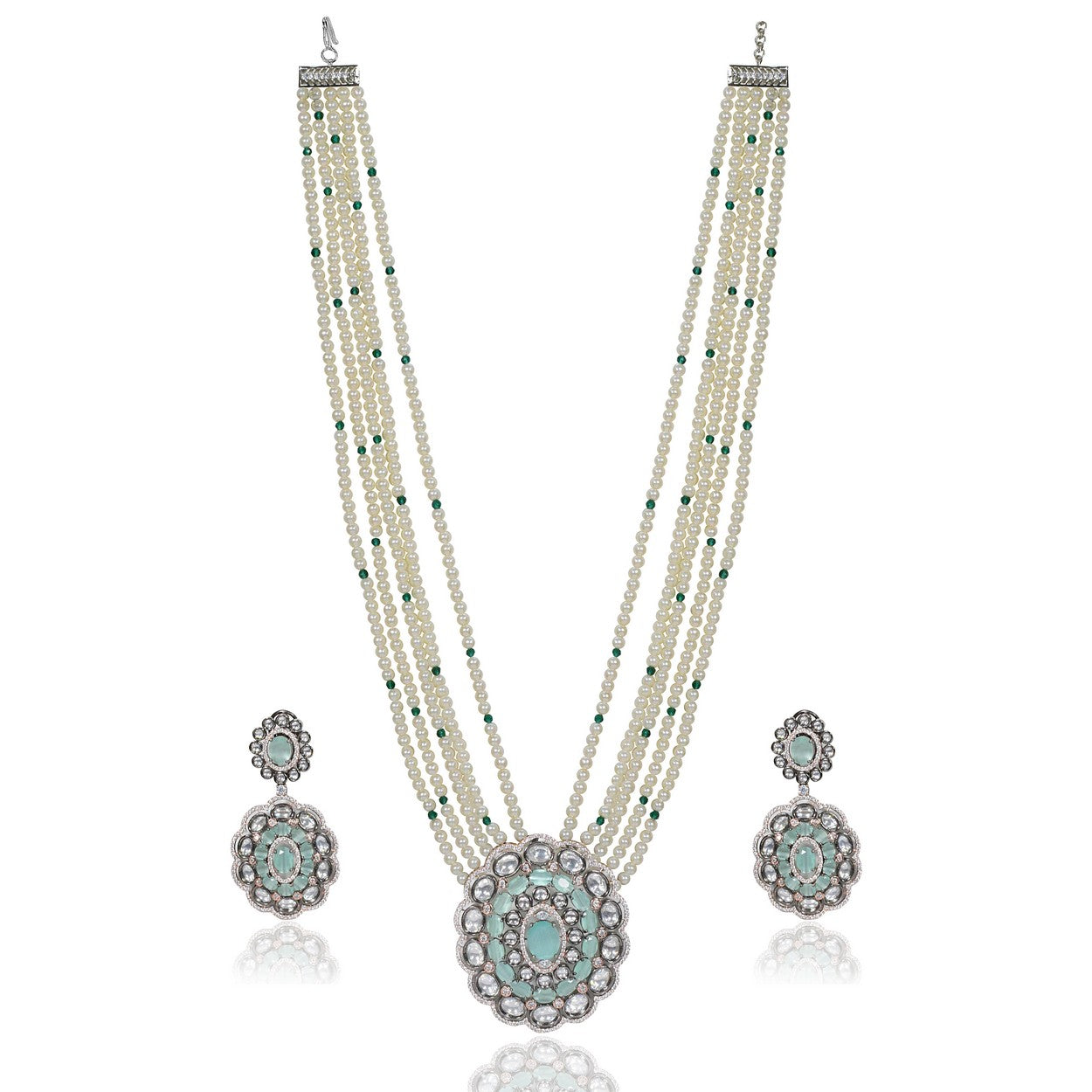 LONG PEARLS HAAR NECKLACE SET