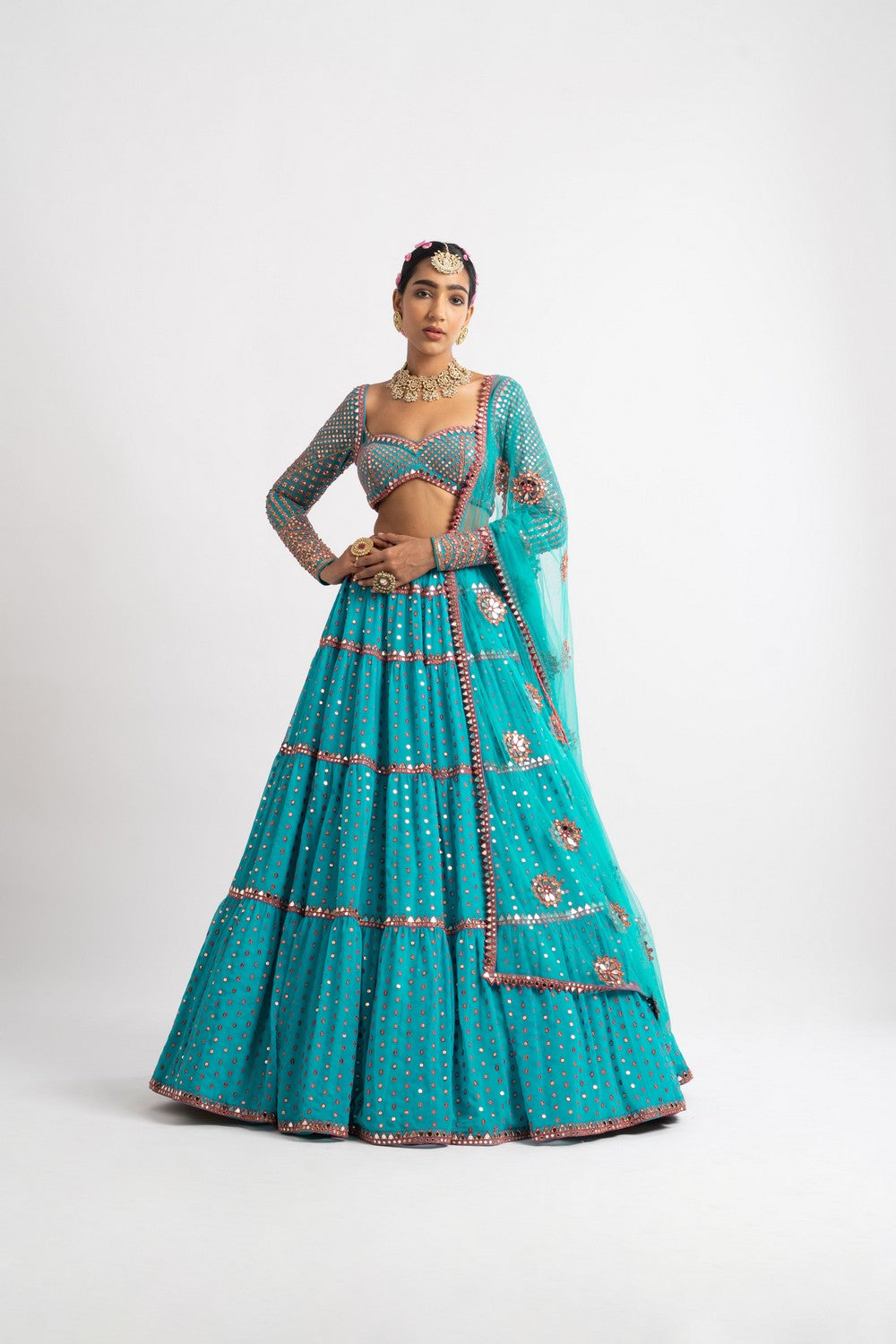 peacock green lehenga