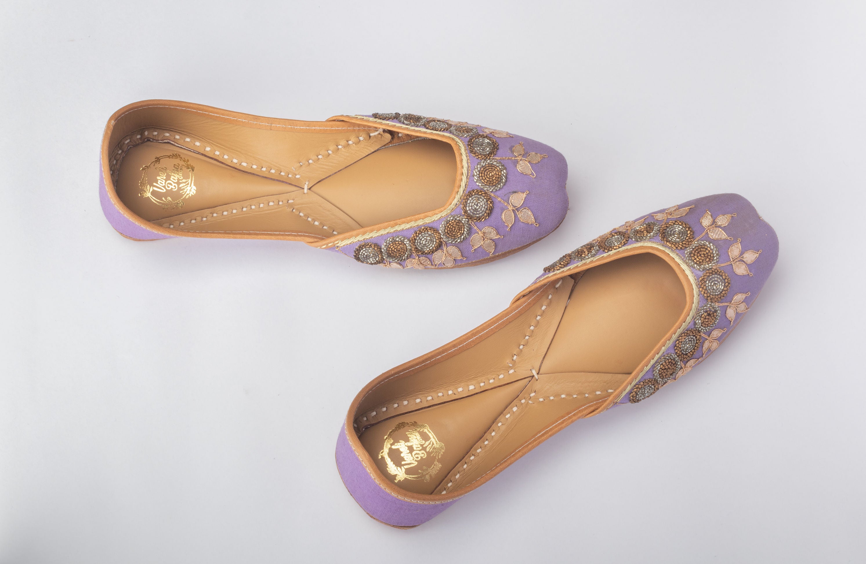 Purple Hand embroidered Juttis