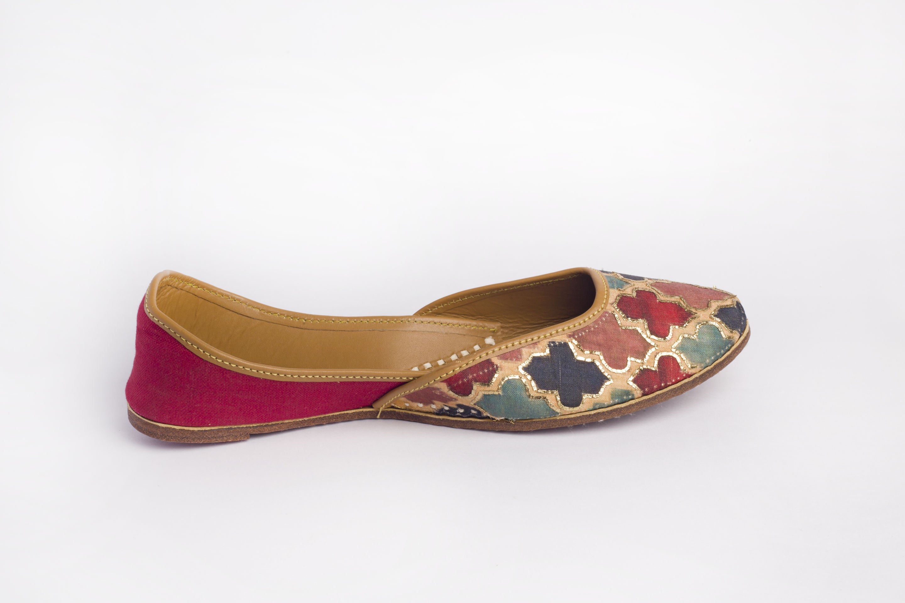 Multi Colour Hand embroidered Juttis