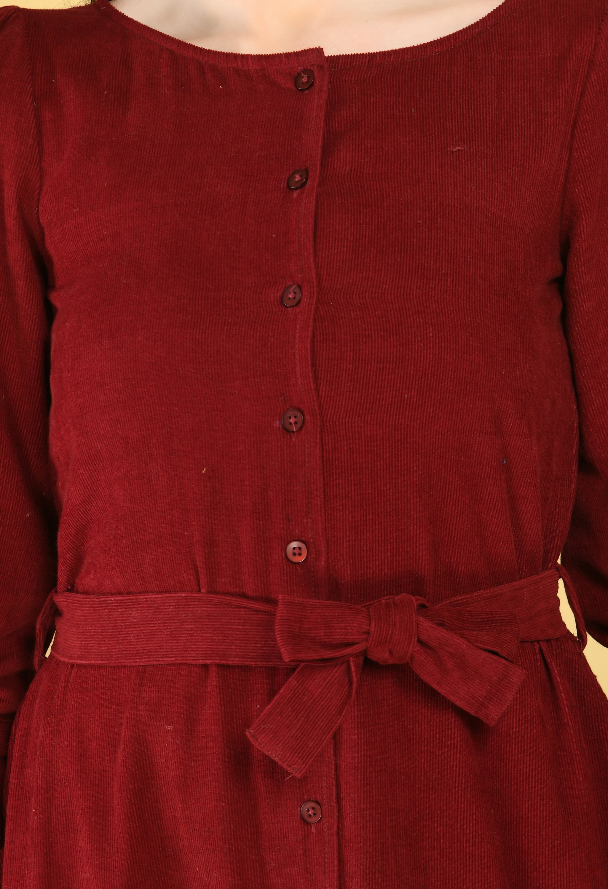 Maroon Corduroy Dress