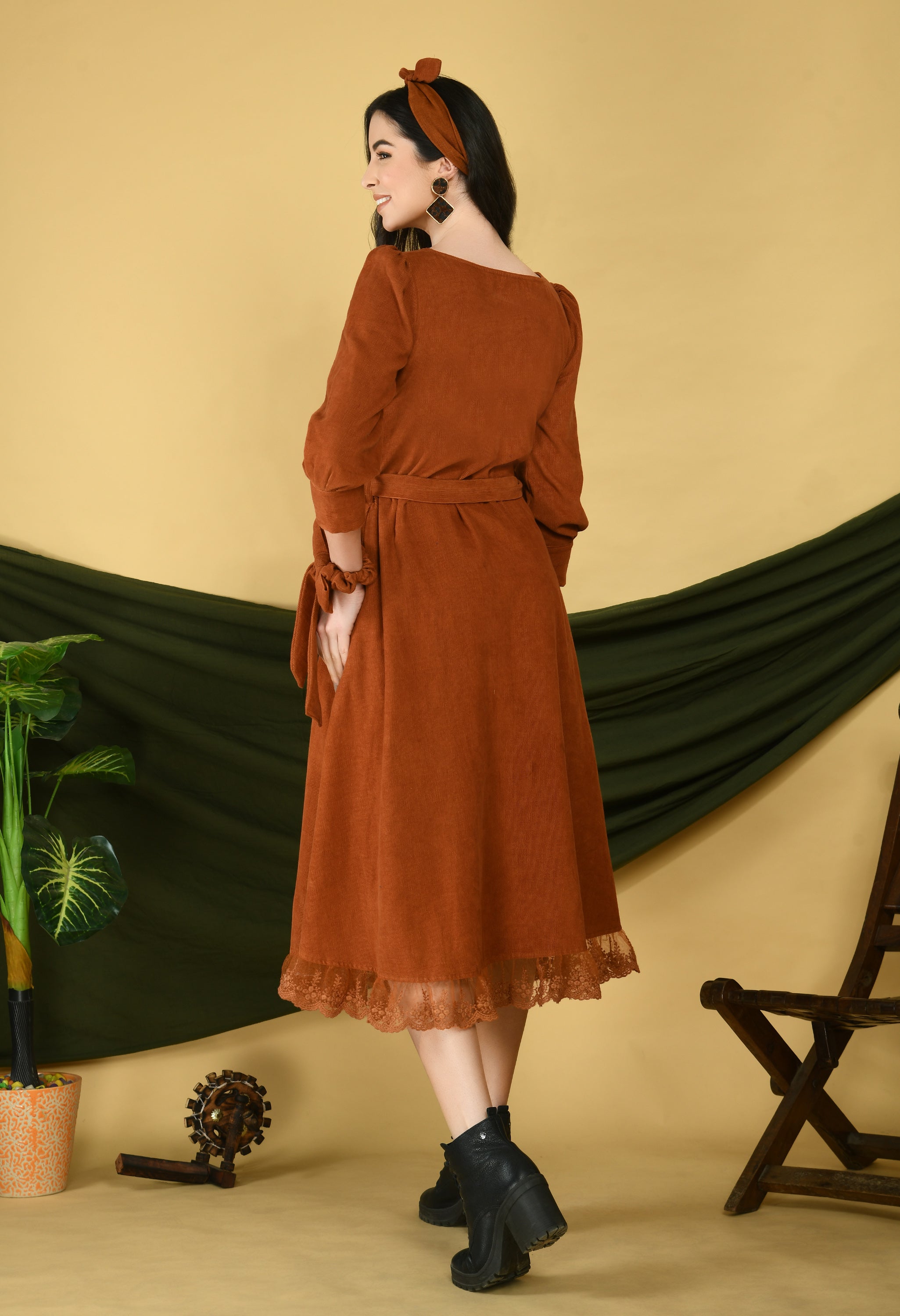 Rust Corduroy Dress