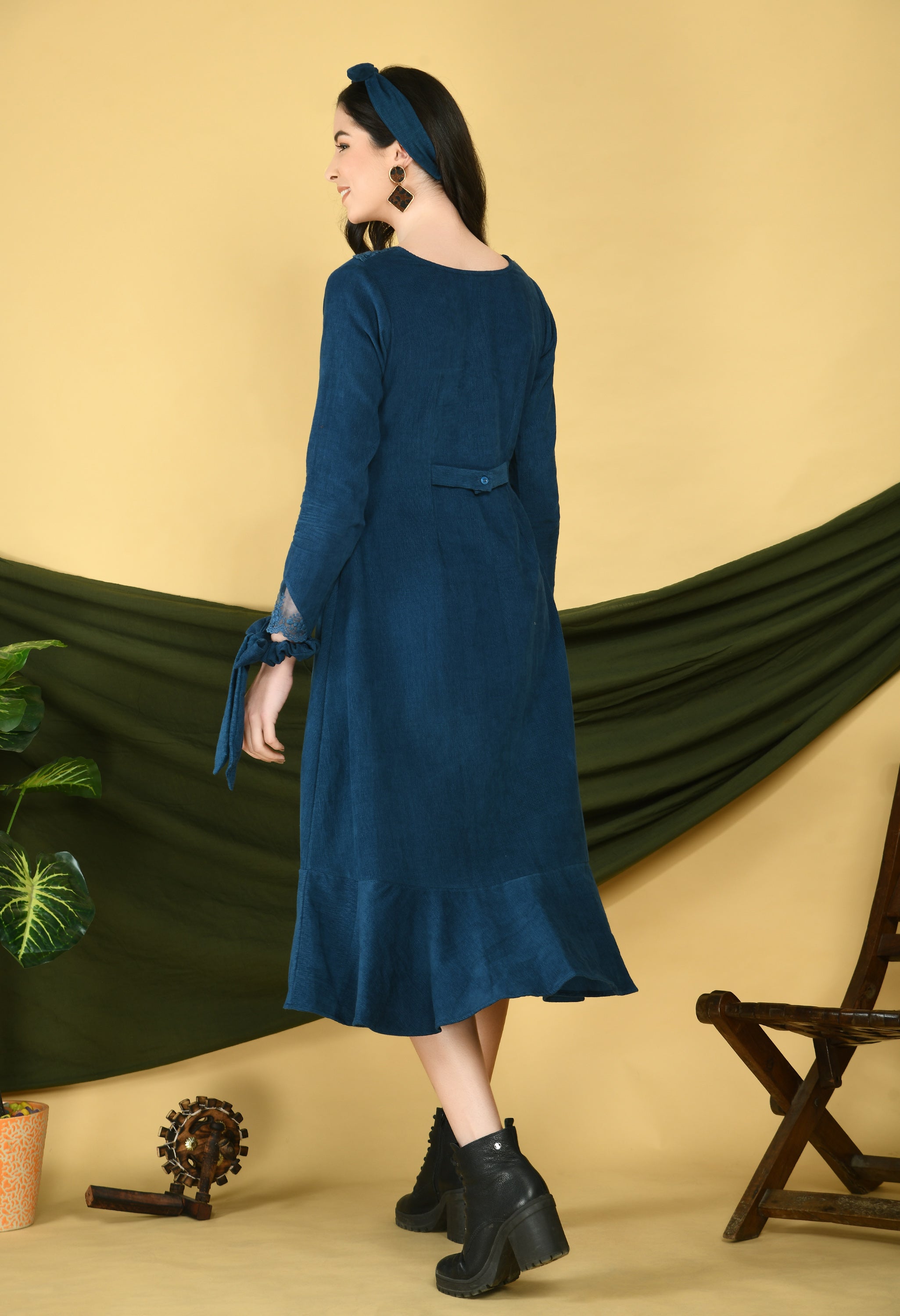 Blue Corduroy Dress