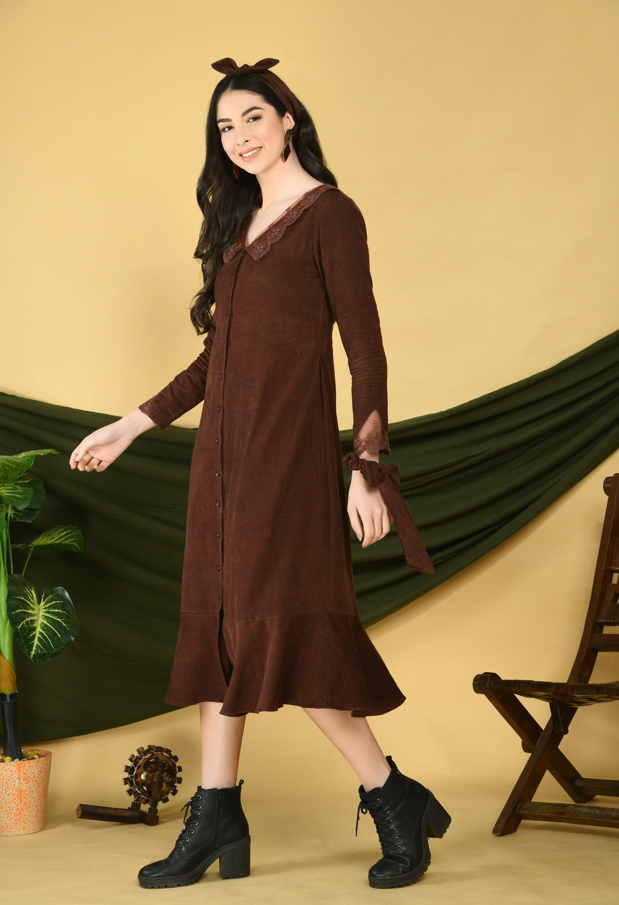 Brown Corduroy Dress