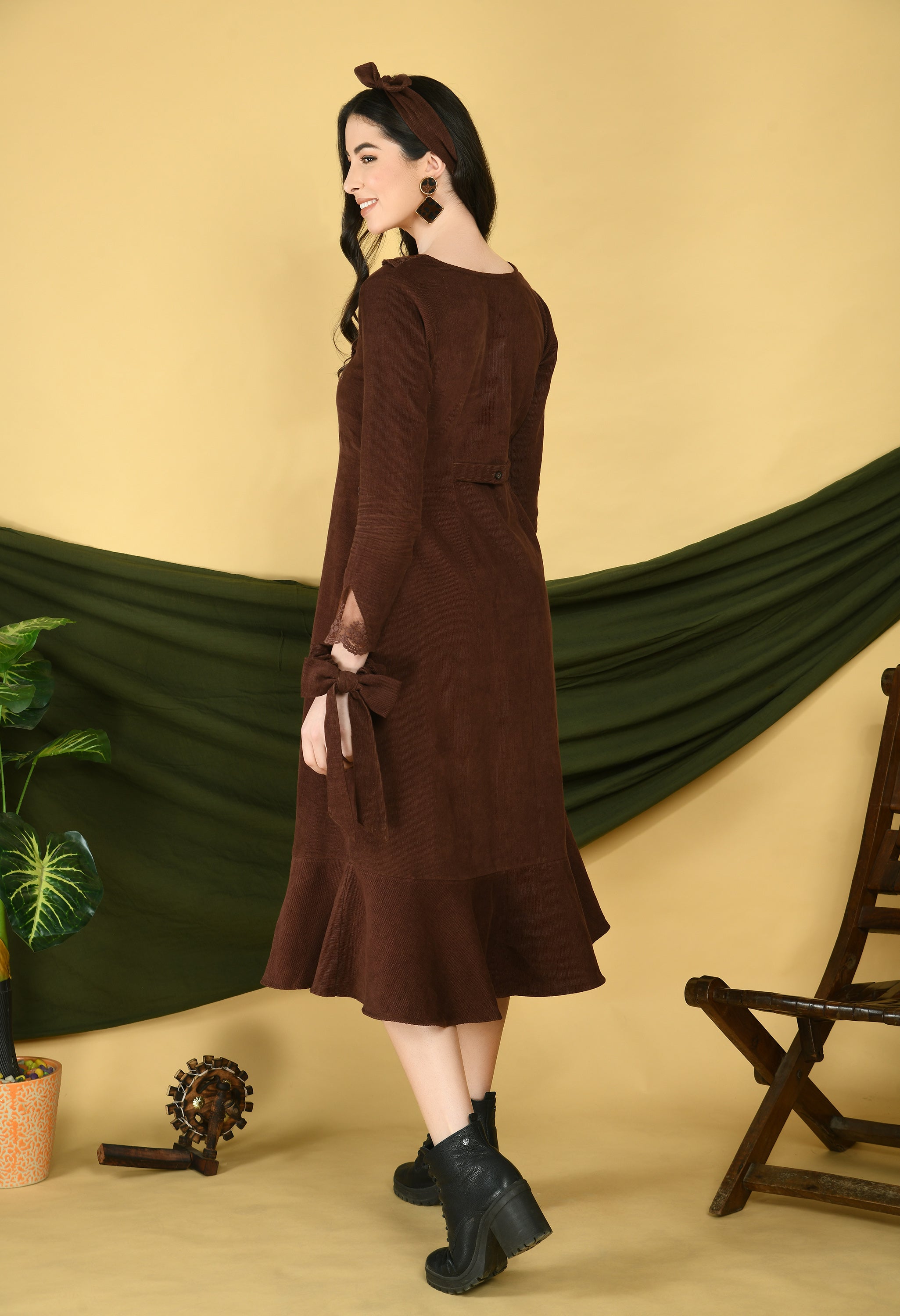 Brown Corduroy Dress