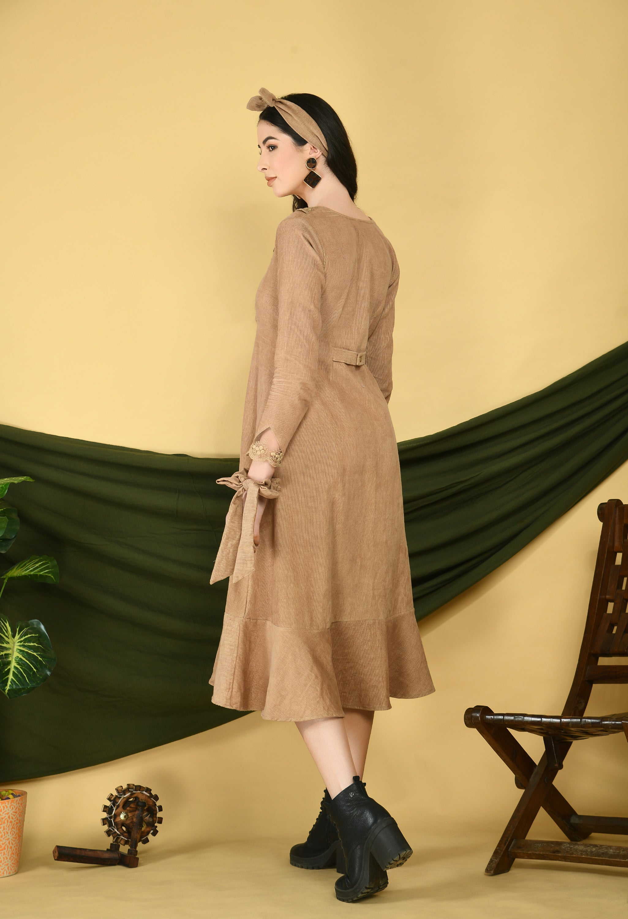 Khaki Corduroy Dress