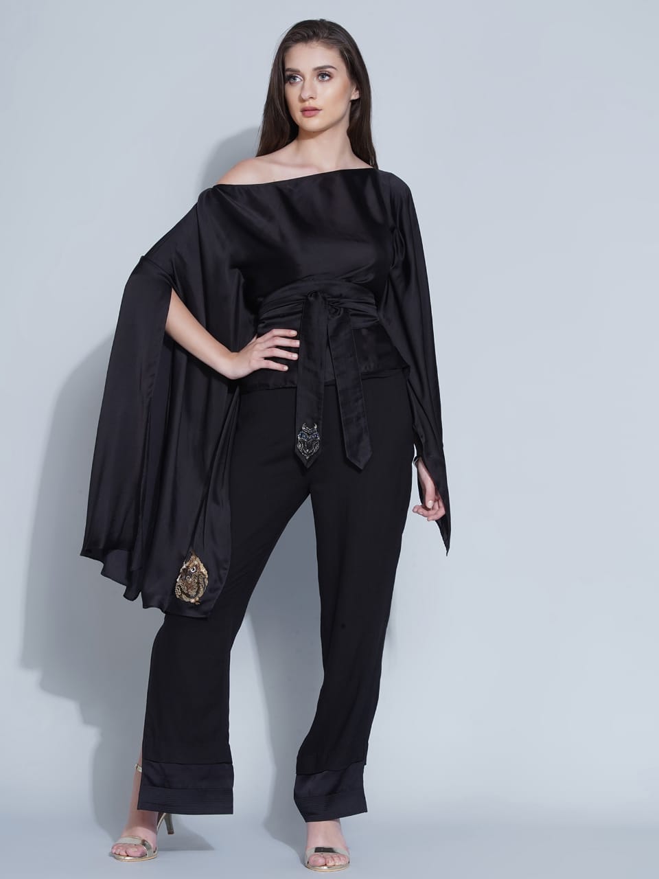 Black Poncho Top & Pant