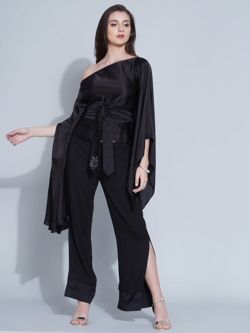 Black Poncho Top & Pant