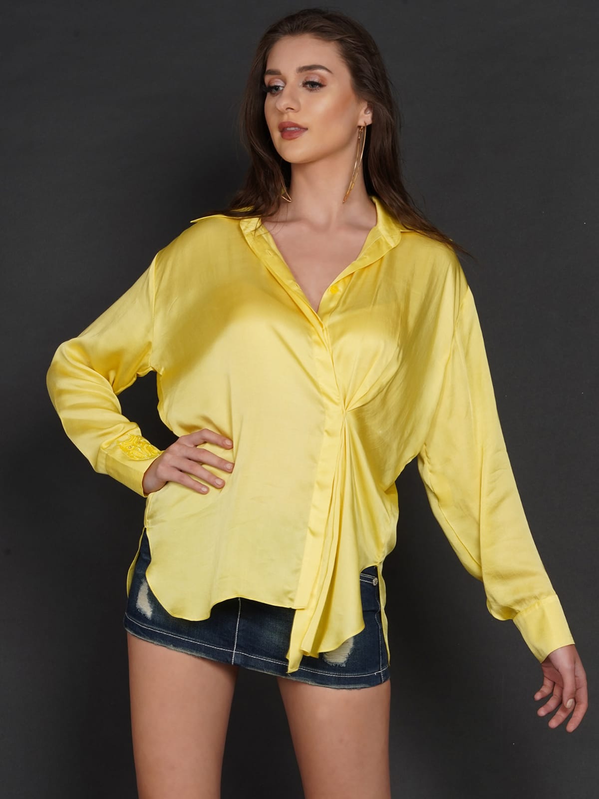 YELLOW SIDE WAYS SHIRT