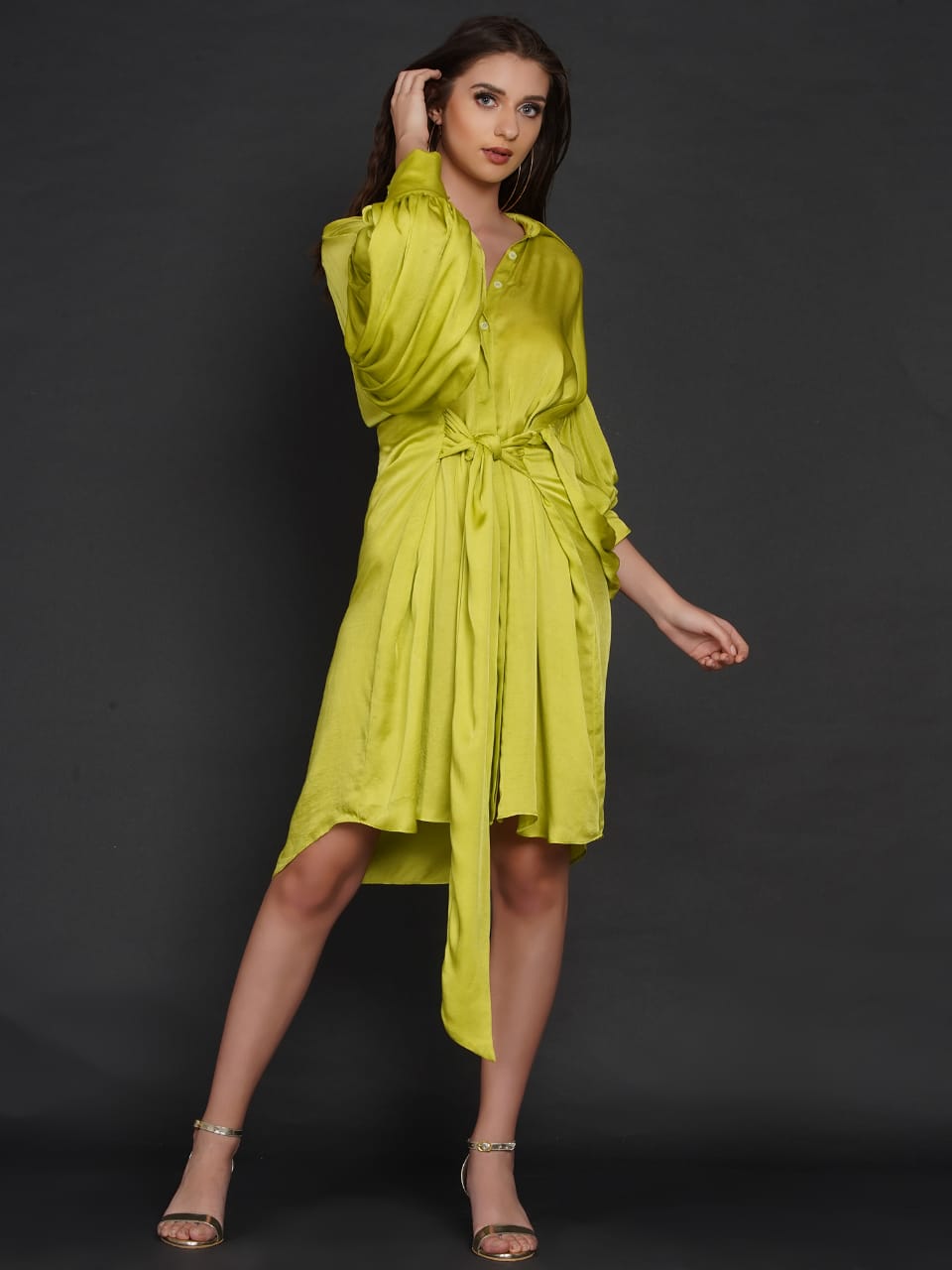 LIME GREEN GO BIG DRESS