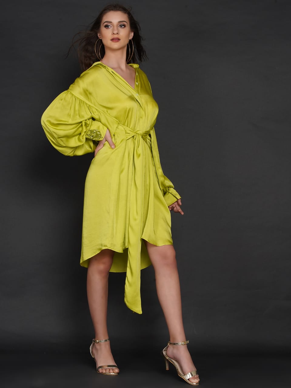 LIME GREEN GO BIG DRESS