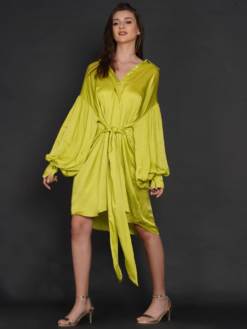 LIME GREEN GO BIG DRESS