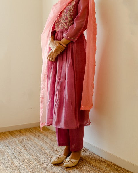 lilac kurta set