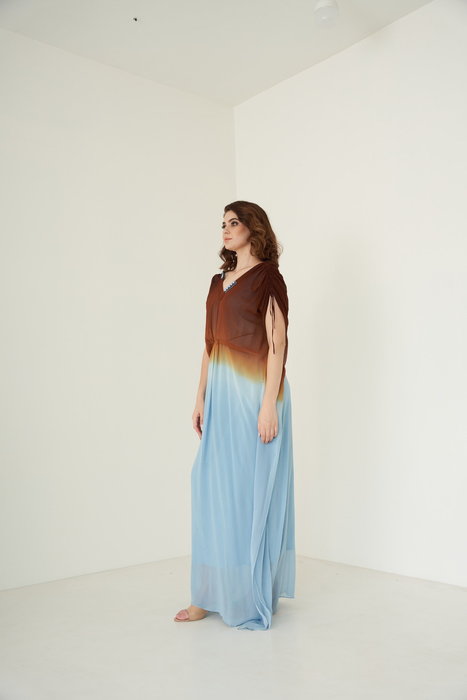 Ombre shaded coffee brown kaftan