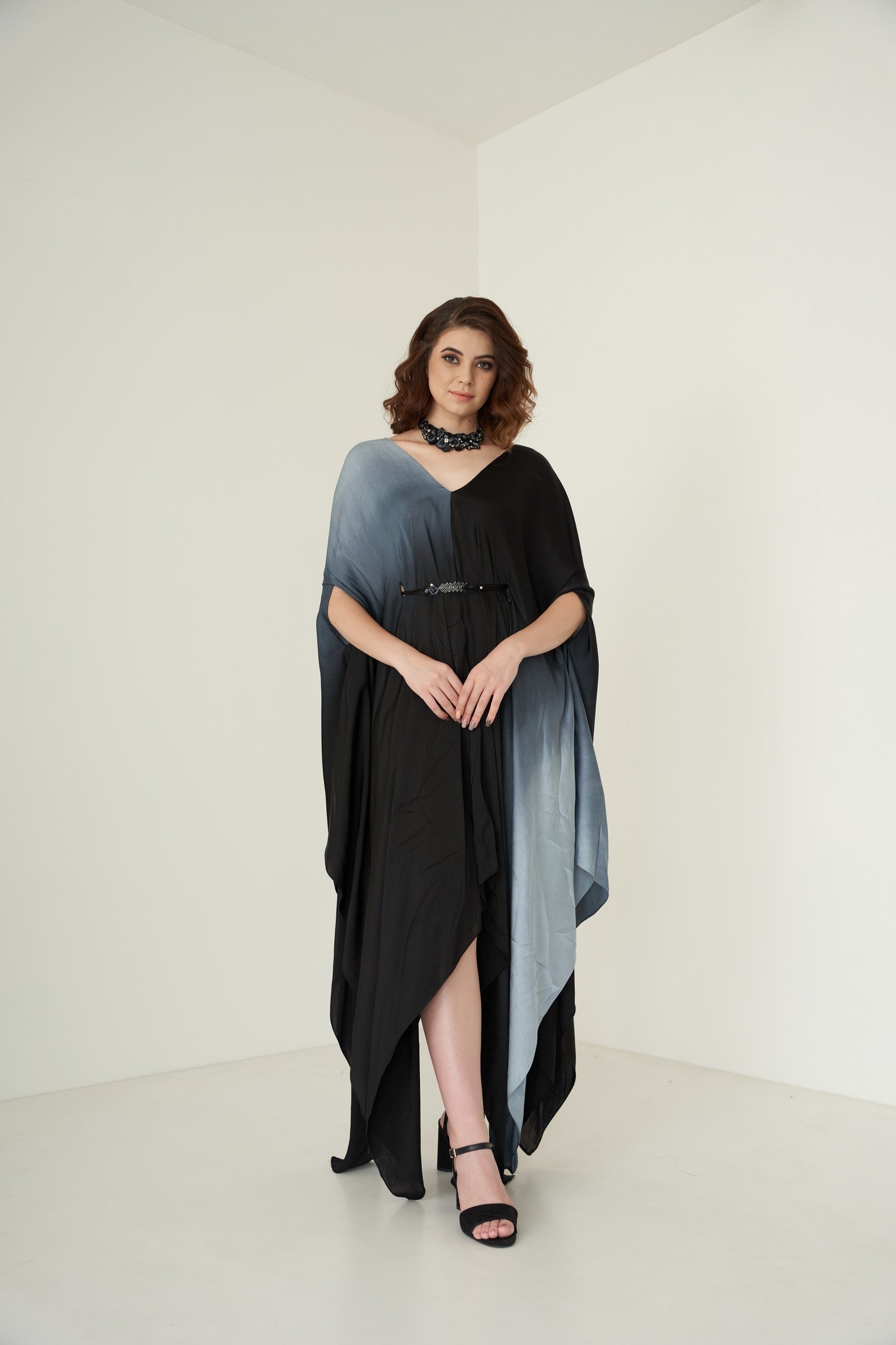 Black and grey ombre kaftan