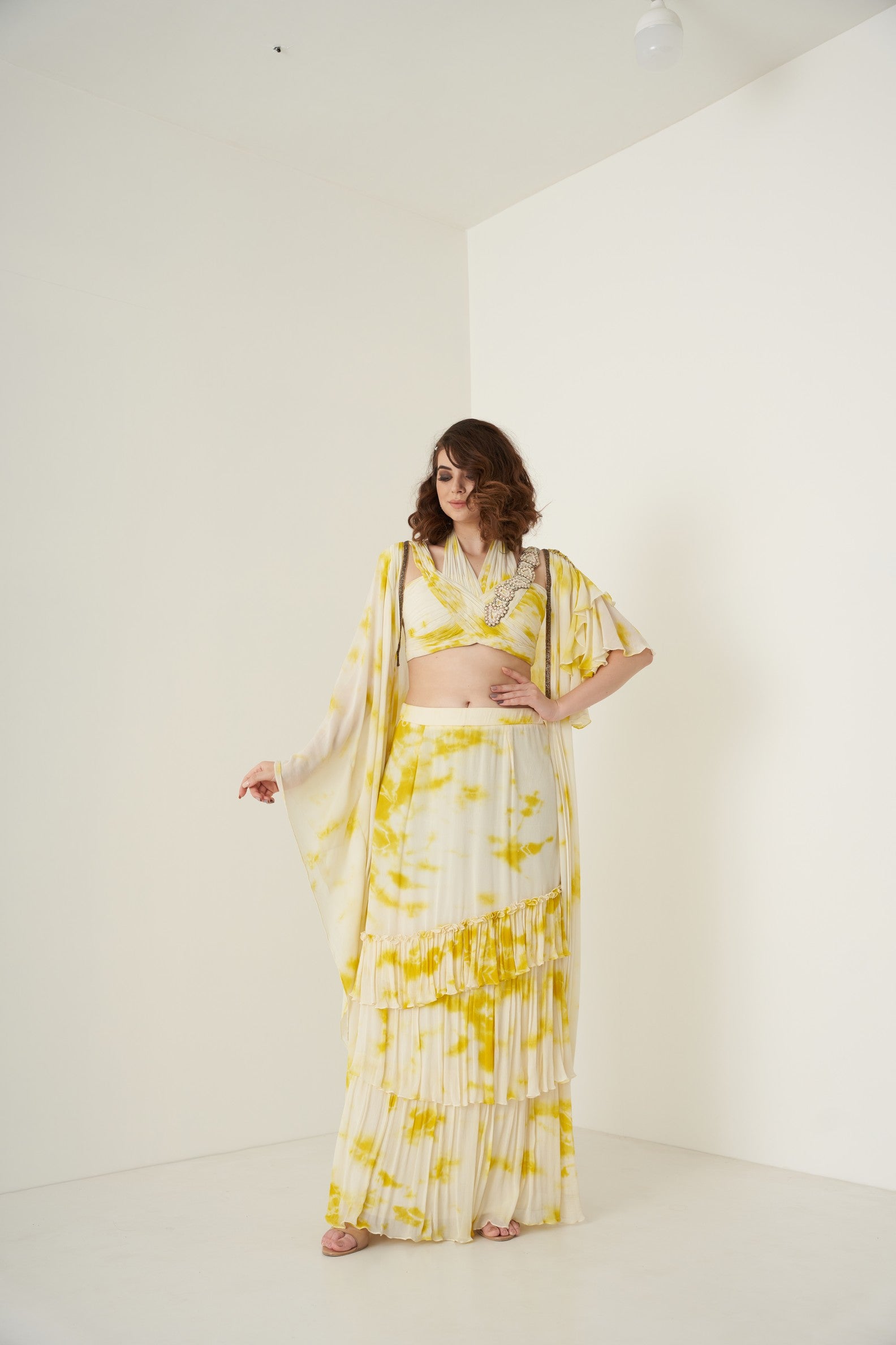 Yellow tie and dye co-ord set