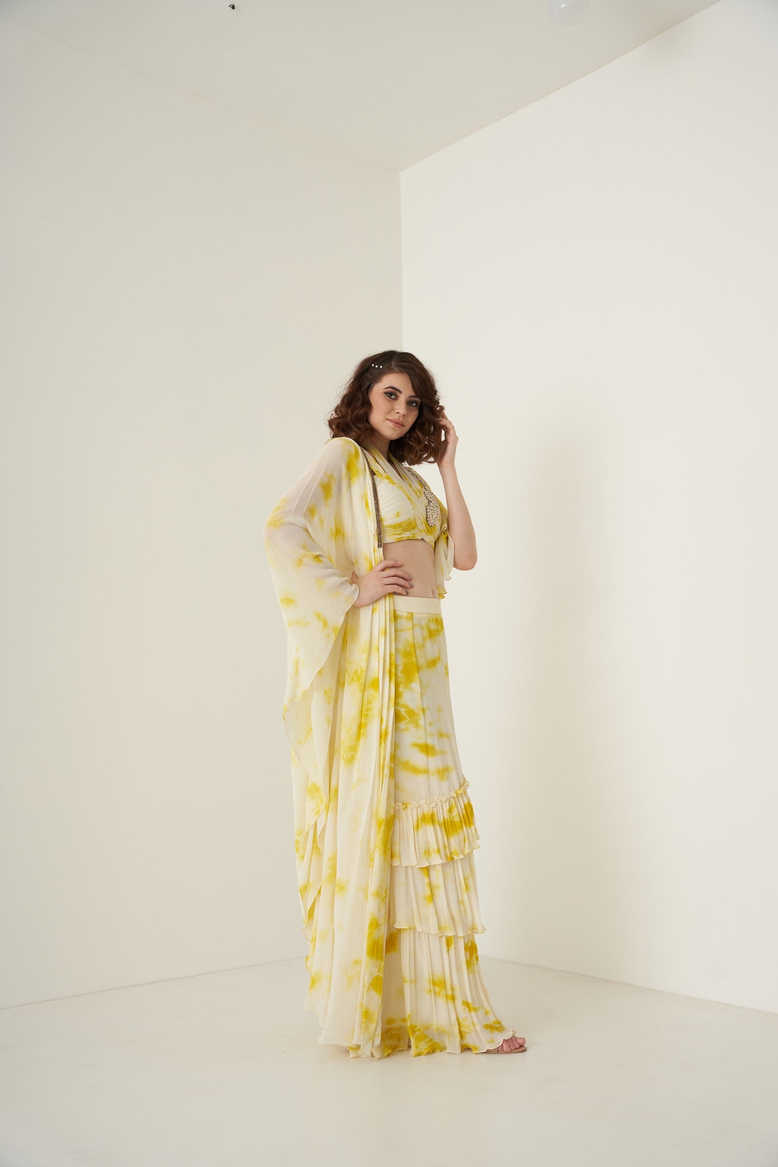 Yellow tie and dye co-ord set