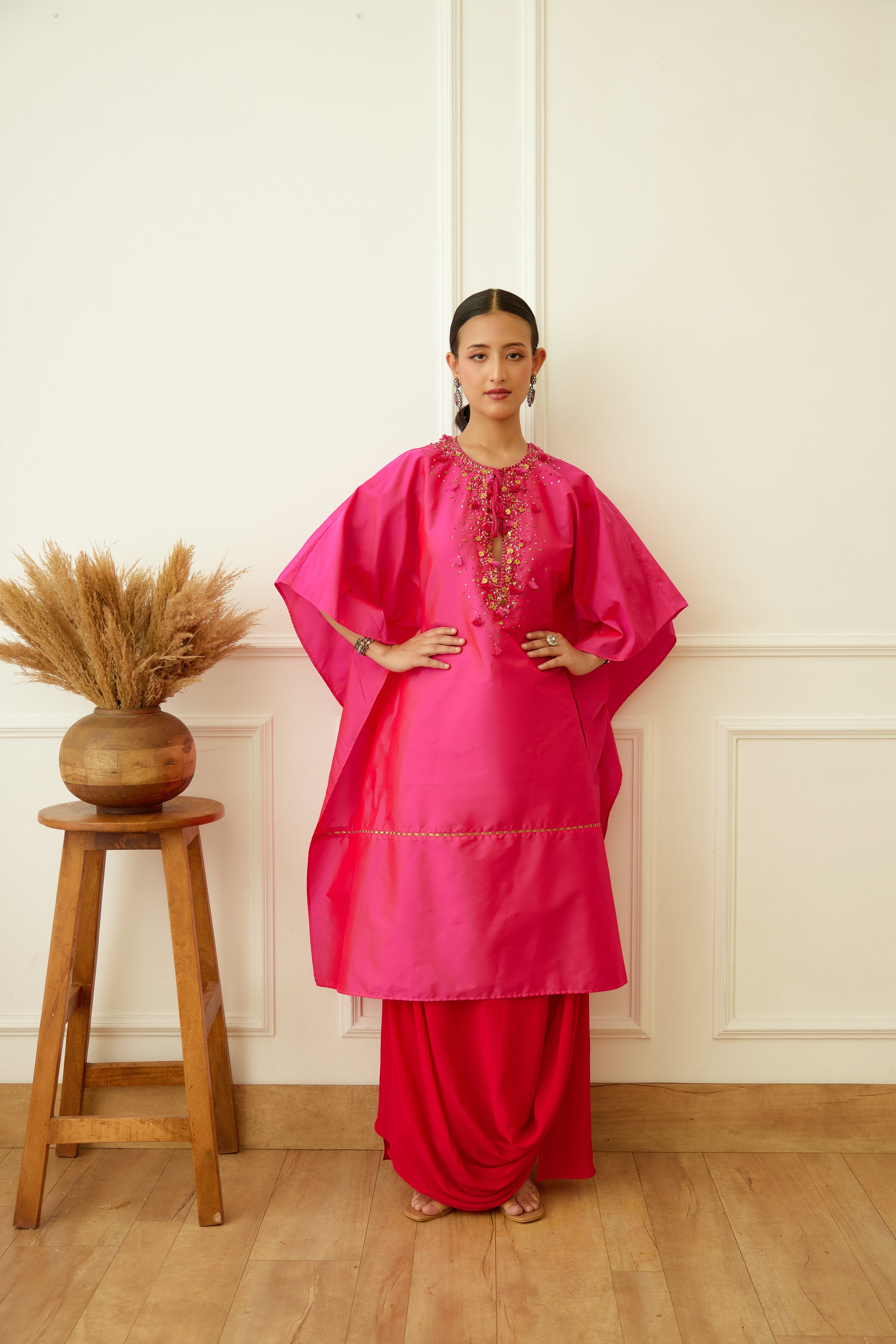 Rani Pink Embroidered Skirt Set