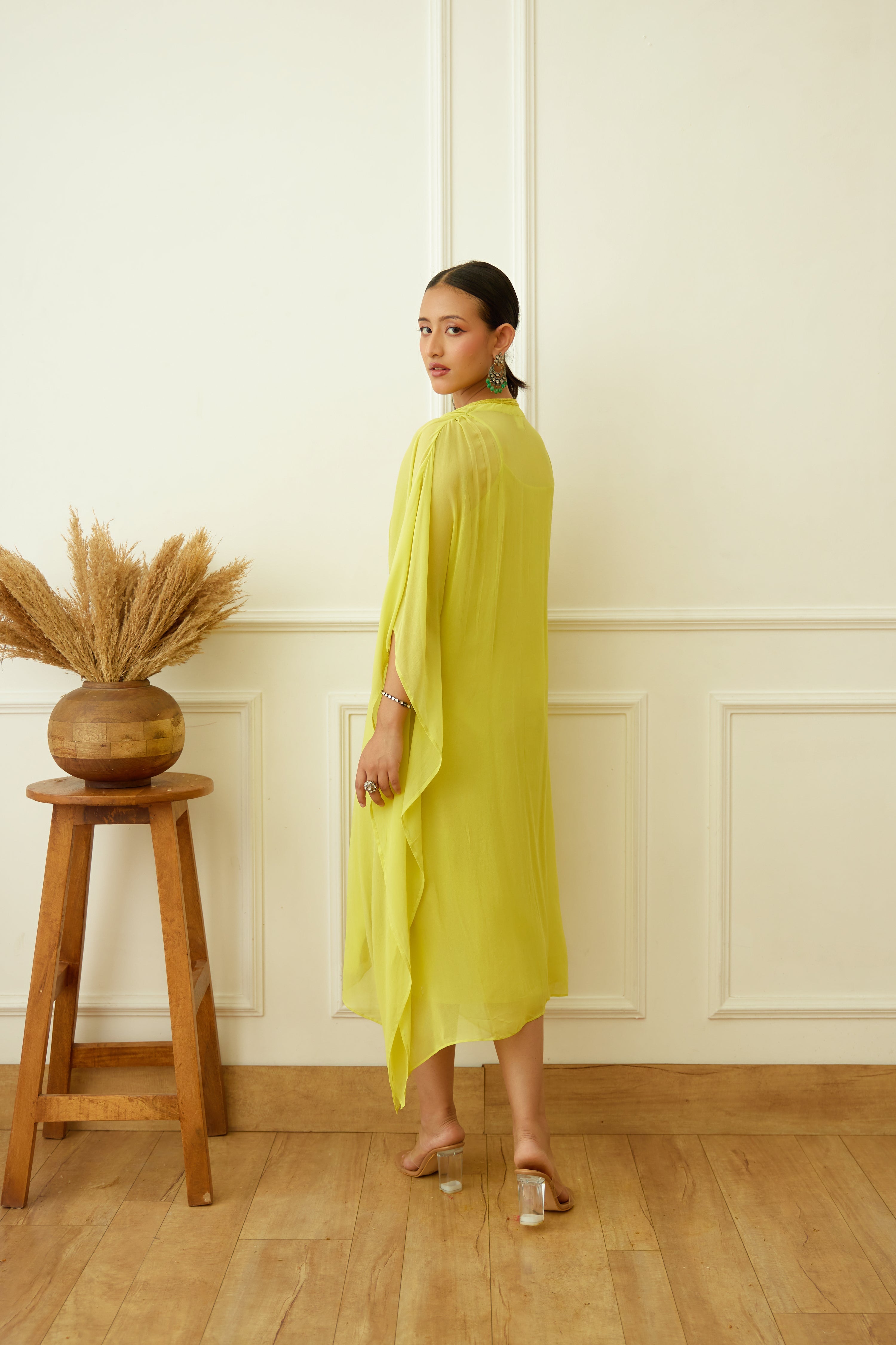 Lime Green Kaftan Set