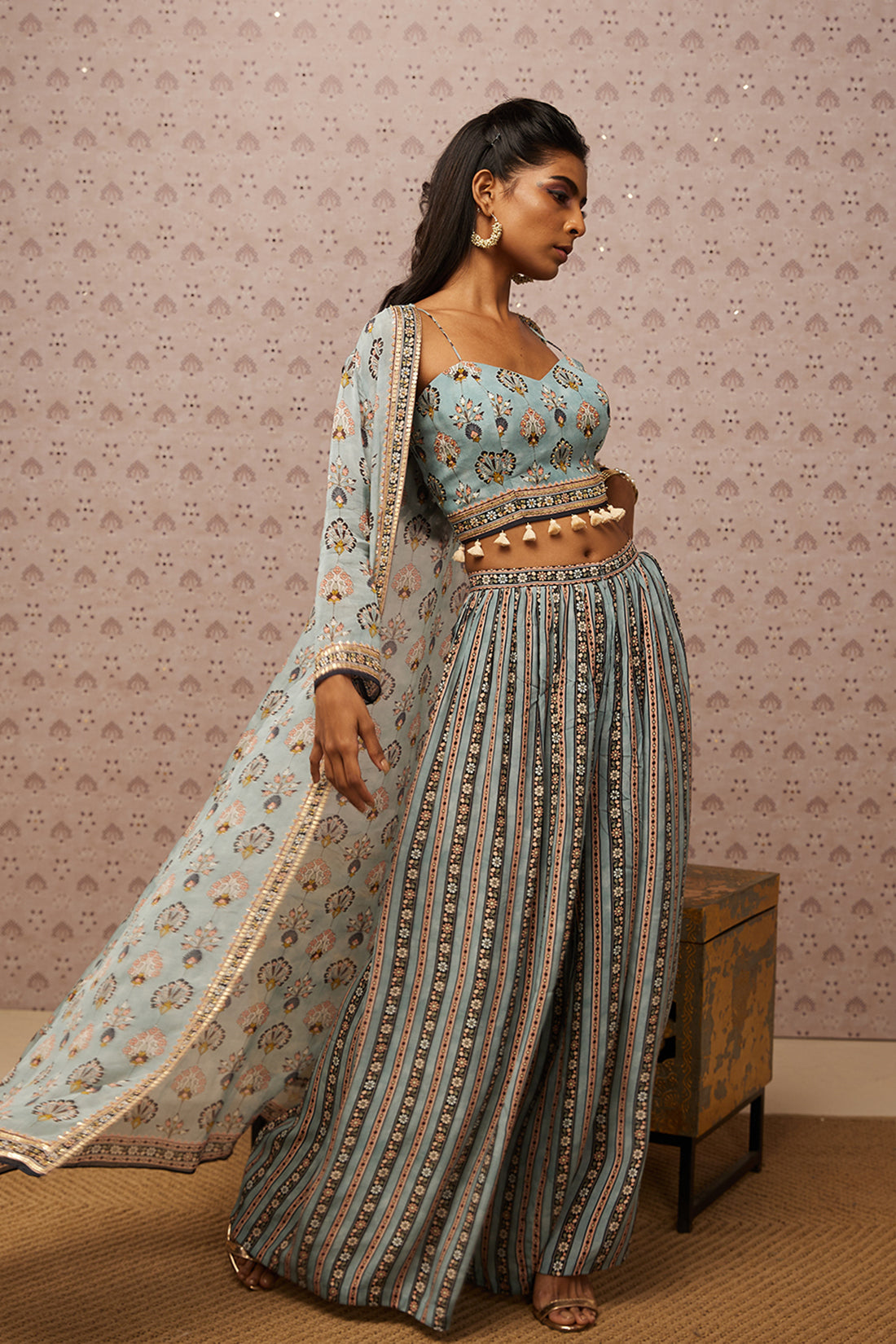 Sarouk Embroidered Co-Ord Set With Jacket