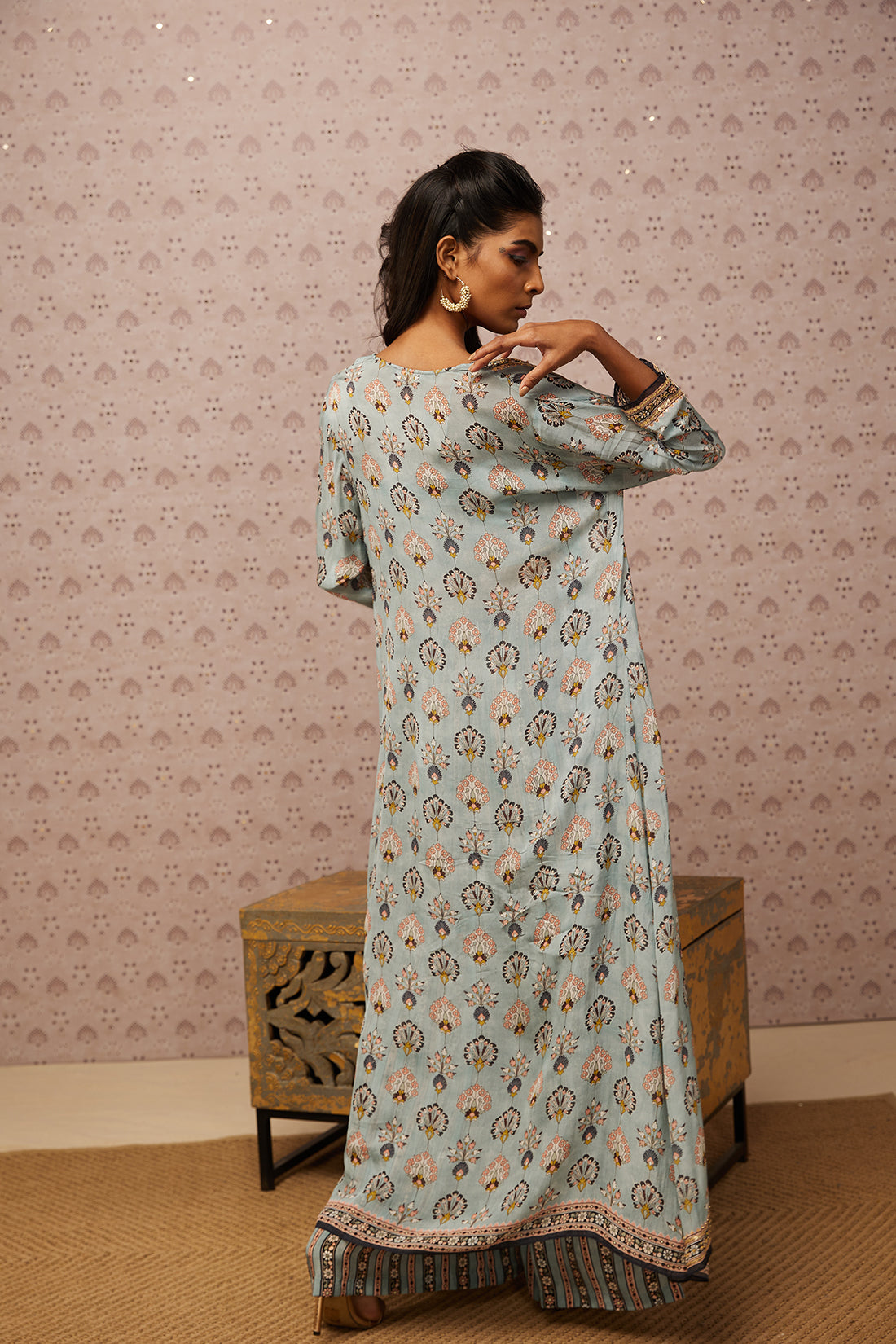 Sarouk Embroidered Co-Ord Set With Jacket